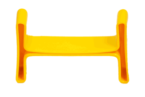 I Beam Cap from underneath showing the opening, made in yellow pvc.