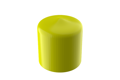Close up of glossy yellow plastic cap.