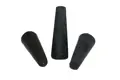 Three black EPDM tapered plugs at different angles.