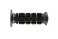 Side view of a black plastic waffle handle-grip with multiple ribs.