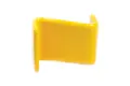 Glossy yellow plastic protection cap to fit on z posts used for barrier systems.
