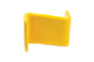 Glossy yellow plastic protection cap to fit on z posts used for barrier systems.