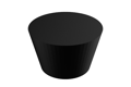 A 3D model of a Black silicone tapered plug.