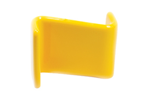 PVC z shaped protective cap for z post protection on white background.