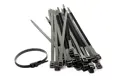 Collection of black cable ties.