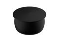 A 3D modelled black plastic barrel plug.