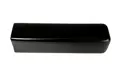 Side view of a black, flexible dip moulded, gloss PVC square grip.