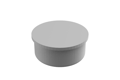 Side view of a 3D model of a cylindrical stick on foot in white.