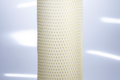 Heavy Duty, white plastic protective netting, stretched over a tube.
