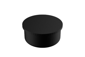 Angled view of a 3D model of a cylindrical stick on foot.