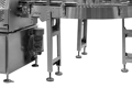 Industrial conveyor equipment with seven adjustable feet in use.